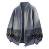 Comércio Exterior Masculino Natal Jacquard Gola Alta Masculino Casual Malha Juventude Manga Longa Quente Retrô Malha Jaqueta