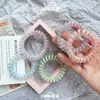 Anel de Cabelo de Linha Telefônica Colorido Jelly com Glitter Fresco de Verão Estilo Coreano Alta Beleza Estilo Menina Doce Corda de Cabelo para Rabo de Cavalo Acessório de Cabeça