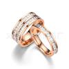 Nueva Moda Europea y Americana Anillo Semanal de Círculo de Diamantes Cuadrados de Fila Sencilla Doble para Pareja Nueva Japonesa y Coreana Anillo de Cola de Diamante Cuadrado Pequeño Anillo de Contador