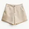 Shorts de cetim de acetato para mulheres, nova moda outono 2026, cintura alta, modelador, casual, calça de perna larga versátil