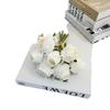 Rosa artificial de Milán de 7 cabezas, decoración para mesa de salón, tela de seda con tacto hidratante, accesorios para sesión de fotos.