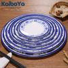 Kaiboya Prato Redondo Imitação de Porcelana Azul e Branco Prato Redondo de Melamina Prato de Louça de Plástico Prato de Restaurante Chinês Prato de Frutas Comercial