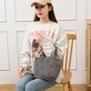 Bolsa de tela de pana estilo coreano vintage, para llevar a mano, ideal para estudiantes, momias y viajeros.