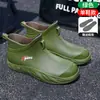 Botas de lluvia cortas para hombre, zapatos impermeables, botas de lluvia de corte bajo para adulto, antideslizantes, de moda, cálidas, ligeras, estilo nuevo