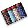 Ropa interior de seda helada para hombre de verano, talla grande, ala ancha, moderna, estampada personalizada, talla grande, elástico alto, calzoncillos tipo bóxer, venta al por mayor