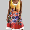 Vestido transfronterizo para mujer, verano, alta gama, impresión digital 3D, único, hermoso, falda corta, talla grande, vestido para mujer, venta al por mayor