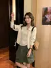 Conjunto de Cardigan Tricotado Versátil + Top Colete SUSAN, Suave e Juvenil, Peça Dupla para Mulheres, Look Moda Outono Inicial