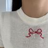Collar de Hilo con Lazo Cadena para Clavícula para Mujer Plata Esterlina Simple Lujo Ligero Diseño Nicho 2024 Nuevas Explosiones de Alta Gama