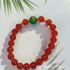Pulseira de Contas de Ágata Vermelha Natural Estilo Antigo para Mulheres no Ano do Zodíaco, Pulseira de Contas Multi-Voltas DIY Estilo Igual ao de Zhao Lusi Venda por Atacado