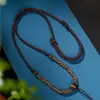 Colar com Corda de Pingente Bússola Tianzhu Babao de Alta Qualidade, Corda Trançada à Mão com Cabeça de Buda de Corda, Pingente de Jade do Tibete para Homens e Mulheres