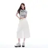 Jeans Laranja Infantil # Branco Puro Simples e de Alta Qualidade para Mulheres, Cintura Alta, Solto, Emagrecedor, Casual, Versátil, Calça Cropped Tendência.