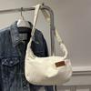 Bolsa de Tela de Terciopelo a Rayas Sencilla Estilo Japonés Bolso Cruzado Casual Bolso Tote Ligero Estilo Nuevo Bolso de Hombro Portátil para Estudiantes para Mujeres