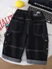 Calça Jeans de Trabalho Q08 para Meninos, Novo Estilo Outono, Calça Longa Solta para Meninos, Calça Casual da Moda Coreana para Crianças