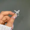 Europeu e americano ins simples borboleta anel moda feminina temperamento micro incrustado zircão duplo geométrico abertura anel de dedo atacado