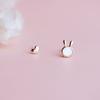 Aretes Asimétricos de Conejo de Amor para Mujer Plata de Ley 925 Lindo Fresco Dulce 2022 Nueva Moda Aretes de Oro Rosa