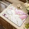 Tapete Drenante de Mármol para Cocina Tapete Secador de Vajilla para Mesa Posavasos Tapete Absorbente para Encimera Tapete de Mesa No Lavable Limpiable a Prueba de Aceite