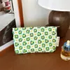 Estilo Pastoral Estampa Floral Bolsa de Maquiagem Bolsa de Mão de Tecido Grande Capacidade para Viagem Bolsa de Armazenamento de Artigos de Higiene Pessoal Flores Pequenas