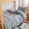 Juego de ropa de cama de tres piezas para dormitorio de estudiante universitario, funda de edredón de algodón 100% puro, juego completo de ropa de cama para dormitorio con edredón, colchón y funda de almohada juego de seis piezas