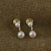 Brincos de Clipe para Orelha com Bobina de Mosquito de Pérolas de Água Doce Pequenas Barrocas, Simples e Emagrecedores, Fofos para Meninas, Acessórios para Orelha sem Furo