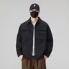 Coleção nova de primavera de alta qualidade: jaqueta camisa casual, corte tridimensional, cor sólida, moderna, versátil e estilosa, estilo workwear