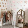 Adesivos de Parede de Flores Boêmias Aquarela Rosa Floral Flores Silvestres Adesivos de Parede para Quarto de Criança Quarto de Menina Decoração de Parede Adesivos