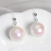 Estilo Nuevo Lujo Ligero Elegante Gama Alta Algodón Perlado Flor Perla Colgante Pendientes Gancho de Oreja Elegante Explosiones Moda Pendientes Versátiles