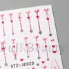 Adesivos de Unhas Artísticas Novos Transfronteiriços Ins Dia dos Namorados Coração Rosa Romântico Flecha Adesivos Adesivos para Unhas Atacado