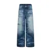 Yidao Vintage 2026 Otoño Nuevo Estilo Americano Modernos Jeans de Pierna Ancha Lavados con Degradado Desgastados para Hombre