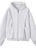 Nueva Sudadera Cardigan con Capucha para Hombre de Primavera y Otoño, Marca de Tendencia Estilo Americano, Cremallera Casual, Forro Polar, Chaqueta de Diseño Desestructurado