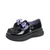 Zapatos de piel para niñas de 6 a 12 años, estilo otoño, zapatos de princesa de suela blanda, zapatos Mary Jane dulces de dibujos animados, zapatos negros de actuación para niños