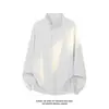Novedad Otoño 2026 Estilo Hong Kong Blanca Talla Grande Sudadera con Media Cremallera Chaqueta M-5X HW26673-TeP40
