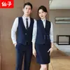 Nuevo conjunto de chaleco y camisa estilo chino para bares, clubes KTV, clubes de billar, uniformes para personal de hotel y ropa de trabajo para camareros