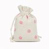 Bolsa de algodão impressa Algodão e linho Saco de pano com cordão Saco Embalagem repelente de mosquitos Bolsa Armazenamento de presentes de joias Estilo pastoral Bolsa pequena