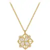 Collar de flor de circón giratorio Moda coreana personalidad Cadena para la clavícula estilo Chanel Collar dulce versátil con temperamento para mujer
