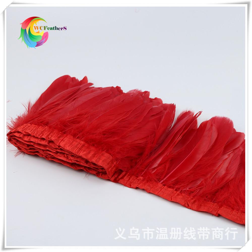 4 red goose feather fringe 5