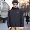 Jaqueta com Capuz de Lã Tendência Outono e Inverno para Homens, Cor Sólida Versátil Estilosa Jaqueta Corta-vento Esportiva Casaco de Montanhismo para Exterior