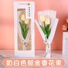 Presente de Aniversário para o Dia da Mulher para Mãe e Funcionárias, Pequeno Presente Prático, Buquê de Tulipas, Flor Eterna, Caixa de Presente de Alto Nível