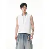 2026 Nuevo Estilo de Verano para Hombre, Top Patchwork con Detalle de Cuadros y Diseño Simple de Cuello en V Profundo, Chaleco sin Mangas Falso de Dos Piezas