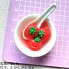 Cuenco de fruta dumpling tridimensional luminoso accesorios de resina pegamento de crema colgante diy pasador adornos de paisaje micro lote decorativo