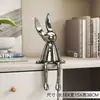 Ornamento de Coelho de Orelhas Longas Galvanizado de Luxo Leve, Decoração de Mesa para Sala de Estar, Rack de TV, Barzinho, Entrada, Decoração de Casa de Alto Padrão para Nicho