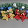 Laço de Natal Decoração de Árvore de Natal Pó Dourado Pinha Laço Suprimentos para Decoração de Janela de Feriado Pingente