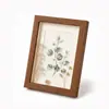 Porta-Retrato Oco de Madeira 2cm Tridimensional Suspenso Espécime de Flor Seca Display de Mesa Vidro de Alta Transparência Uso Duplo Horizontal Vertical Porta-Retrato Personalizado