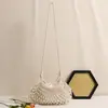 Bolsa Transversal Tecida de Algodão Cor Sólida da Moda, Nova Bolsa Versátil de Palha com Trama Vazada para Mulheres, Bolsa de Praia para Férias na Praia