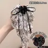 Presilha de rabo de cavalo suave e elegante com laço e fita, presilha de cabelo de alta qualidade para mulheres, presilha tipo tubarão estilo coreano