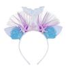 Diadema de malla de sirena colorida, gran oferta transfronteriza, diadema de sirena con forma de estrella de mar para fiestas infantiles, horquilla de princesa