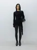 Camiseta elegante de manga larga con amarre lateral Longmei para mujer, novedad de principios de otoño 2026, estilo coreano LC, top asimétrico básico