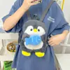 Mochila de Pinguim para Meninas Dropshipping, Fofa Boneca Pinguim de Pelúcia Mochila Escolar, Bolsa de Desenho Animado