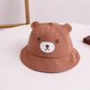 Gorro de pescador con diseño de oso de dibujos animados para bebé, primavera, 6-24 meses, de algodón