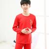 Ropa y Pantalones de Otoño para Niños y Niñas con Forro Polar Rojo Vida Año Pijamas Ropa para el Hogar Otoño e Invierno Ropa Interior Térmica Juvenil