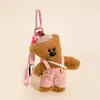 Pingente de Urso Feijão Fofo Bolsa de Tricô de Inverno Pingente de Boneca de Pelúcia Desenho Animado Presente